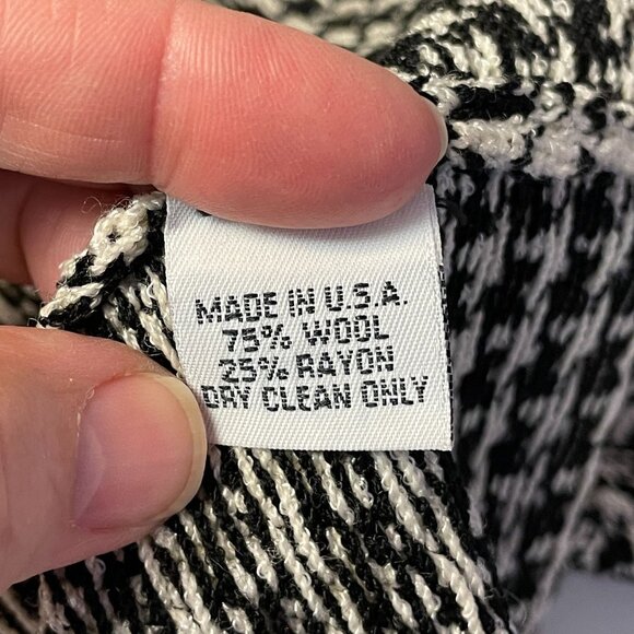 Vintage Alnoral Academia Houndstooth Old Money Cardigan Sweater Sz L Wool Blend - Picture 10 of 11